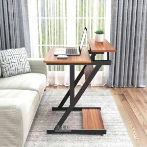 Industrial Computer Desk with Monitor Stand – Compact Home Office Desk for Small Spaces