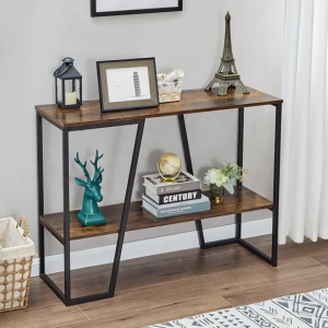 Console Sofa Table with 3-Tier Storage Shelves – Versatile Entryway, Foyer, Living Room, or Bedroom Accent Table