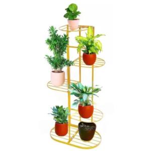 6-Pot Metal Stand - Multi-Shelf Plant Holder Rack for Flower Pots & Containers-Patio Garden